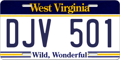 WV license plate DJV501