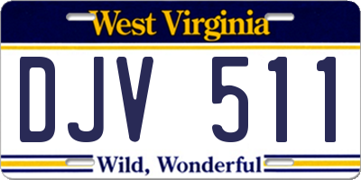 WV license plate DJV511