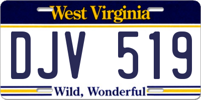 WV license plate DJV519