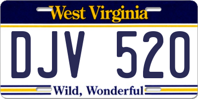 WV license plate DJV520