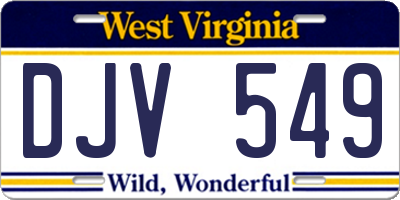 WV license plate DJV549