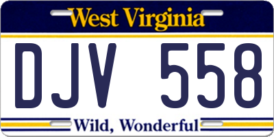 WV license plate DJV558