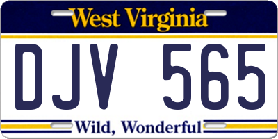 WV license plate DJV565