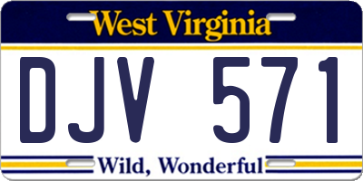 WV license plate DJV571