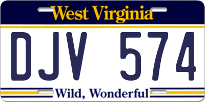 WV license plate DJV574