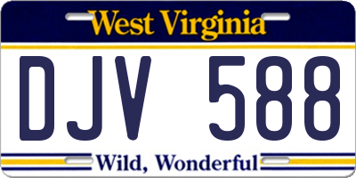 WV license plate DJV588