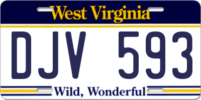 WV license plate DJV593