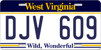 WV license plate DJV609