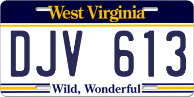 WV license plate DJV613