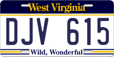 WV license plate DJV615