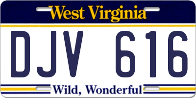 WV license plate DJV616