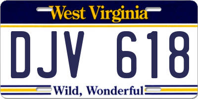 WV license plate DJV618