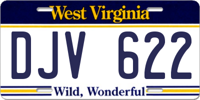 WV license plate DJV622