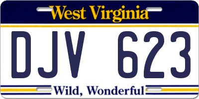 WV license plate DJV623