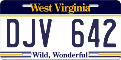 WV license plate DJV642