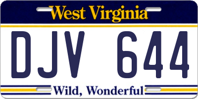 WV license plate DJV644