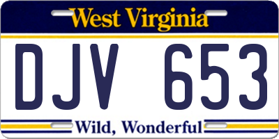 WV license plate DJV653