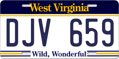 WV license plate DJV659