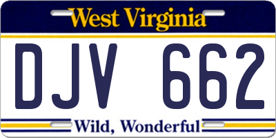 WV license plate DJV662