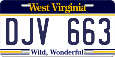 WV license plate DJV663