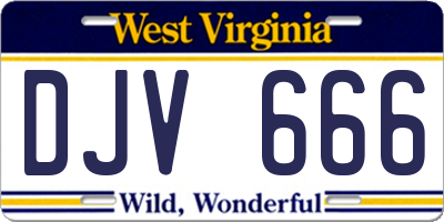 WV license plate DJV666