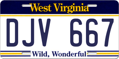 WV license plate DJV667
