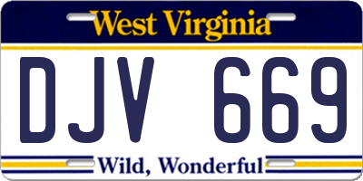 WV license plate DJV669