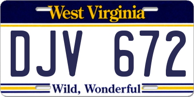 WV license plate DJV672
