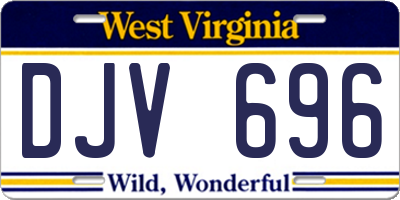 WV license plate DJV696