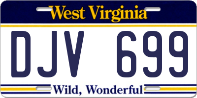 WV license plate DJV699