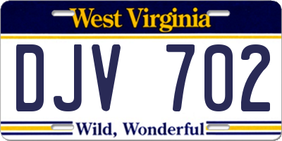 WV license plate DJV702