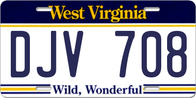 WV license plate DJV708