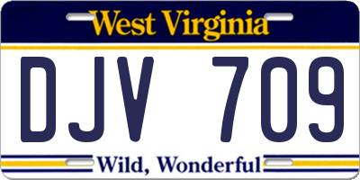 WV license plate DJV709