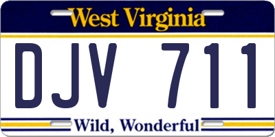 WV license plate DJV711