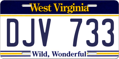WV license plate DJV733