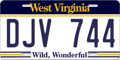 WV license plate DJV744