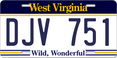 WV license plate DJV751