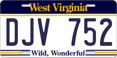 WV license plate DJV752