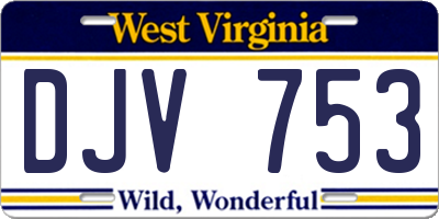 WV license plate DJV753