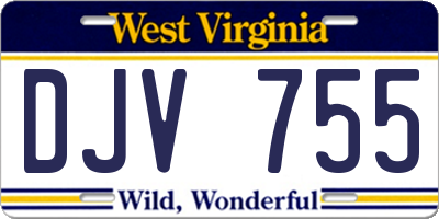 WV license plate DJV755