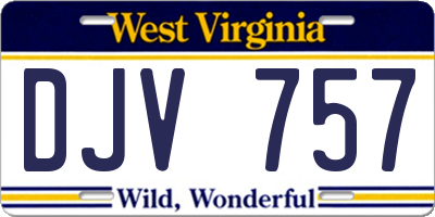 WV license plate DJV757