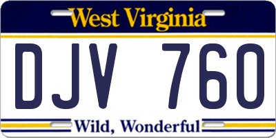 WV license plate DJV760