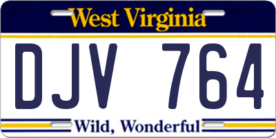 WV license plate DJV764