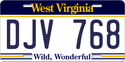 WV license plate DJV768