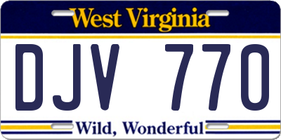 WV license plate DJV770