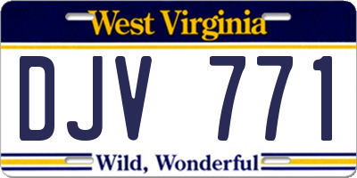 WV license plate DJV771