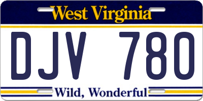 WV license plate DJV780