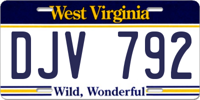 WV license plate DJV792