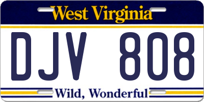 WV license plate DJV808