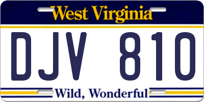 WV license plate DJV810